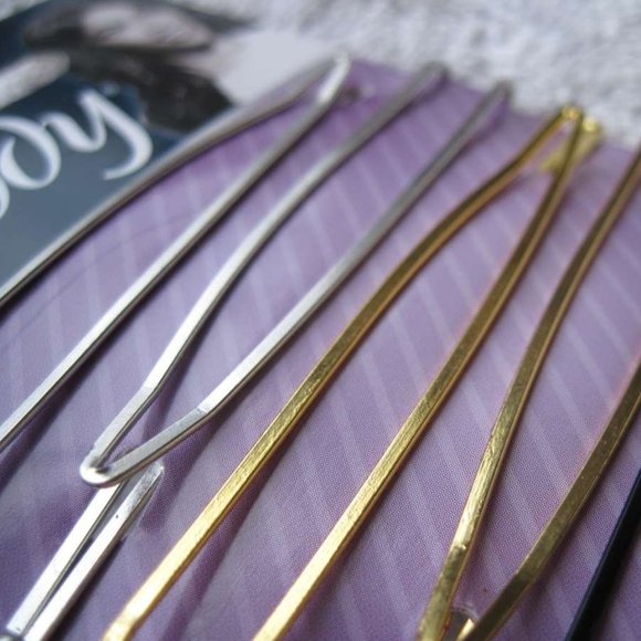 6 Goody Shiny Silver Gold Black Thin Open Design Metal Bobby Slides Hair Pins 15 - Picture 4 of 7